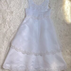 Munega White Tiered V-neck Bridal Sundress